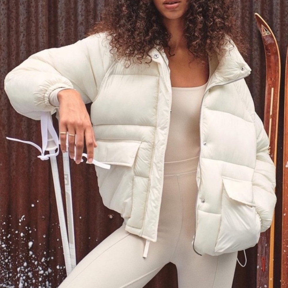 Abercrombie Iridescent Oversized Utility Puffer Jacket